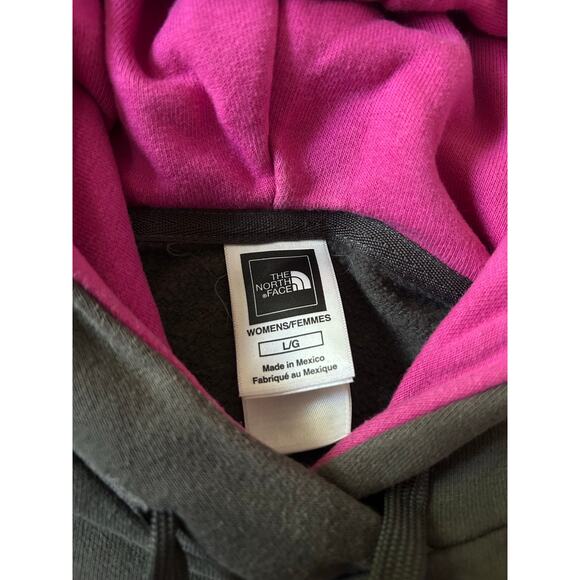 The North Face Women Pullover Gray Pink Hoodie Drawstring Sweatshirt Size Large - Picture 4 of 8